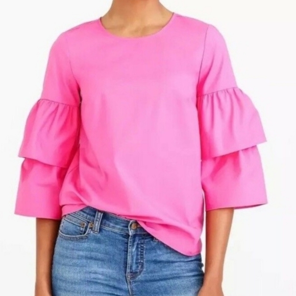 J. Crew Tops - J. Crew Mercantile Ruffle Sleeve Blouse size 10